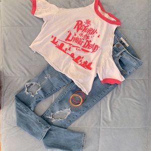 Levi Strauss Juniors Distressed Mile High Super Skinny SZ 28